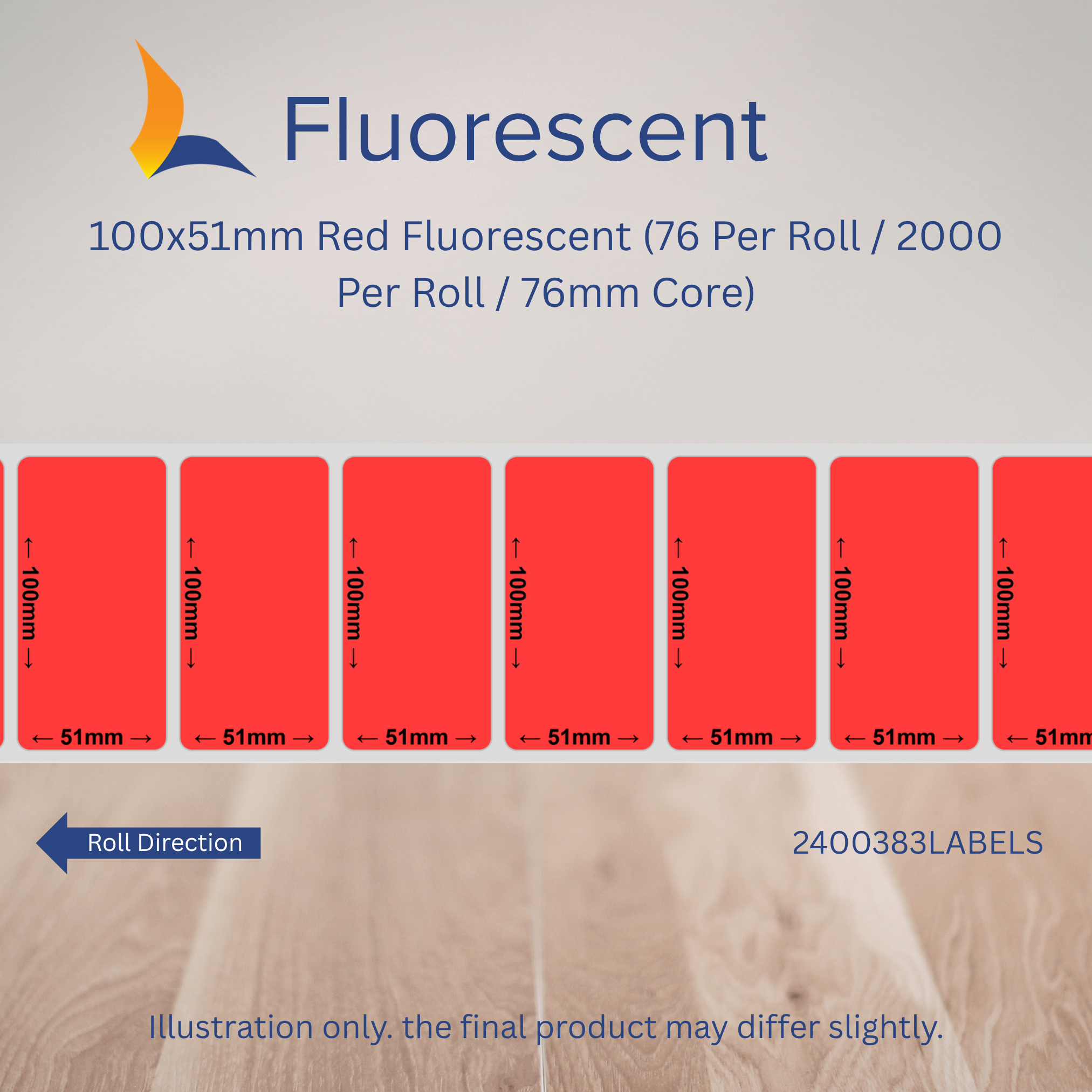 100mm x 51mm Fluorescent Labels