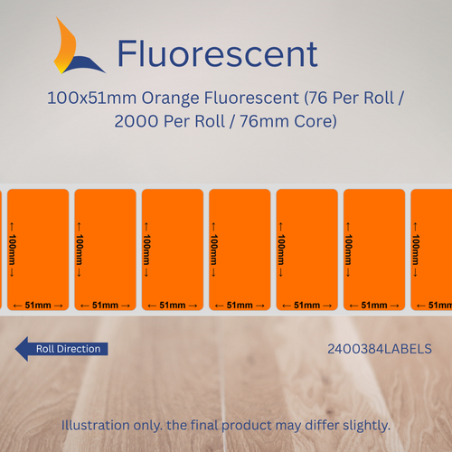 100mm x 51mm Fluorescent Labels