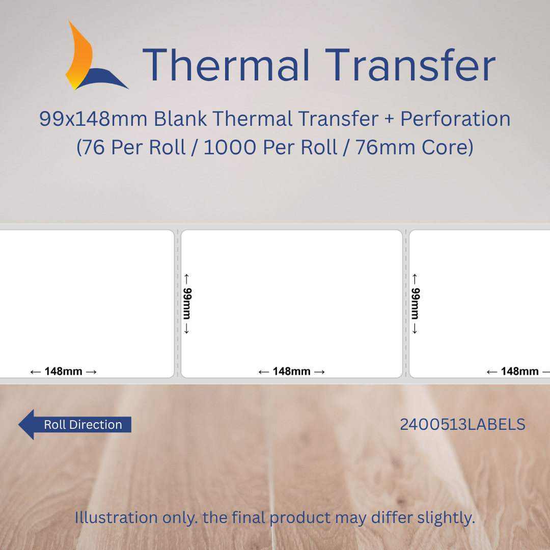 100mm x 150mm Thermal Transfer Labels