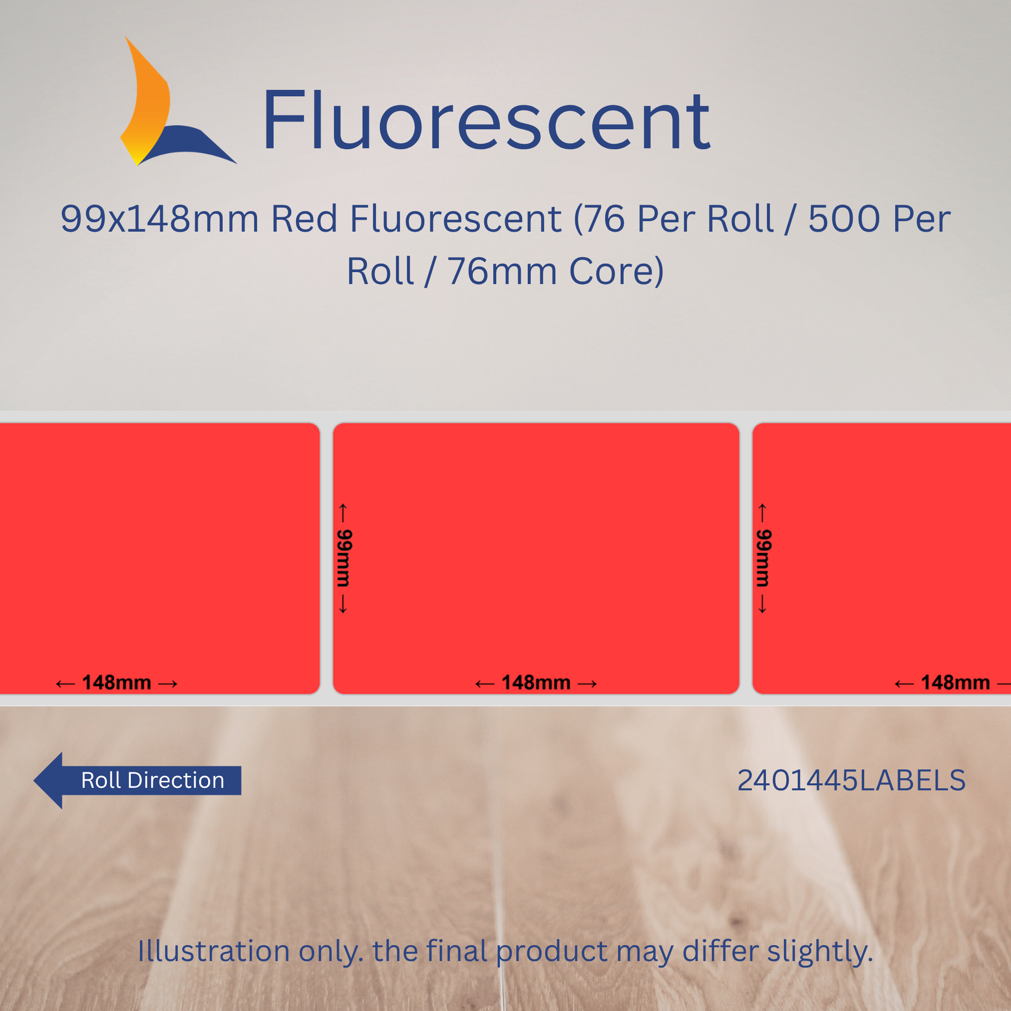 99mm x 148mm Fluorescent Labels