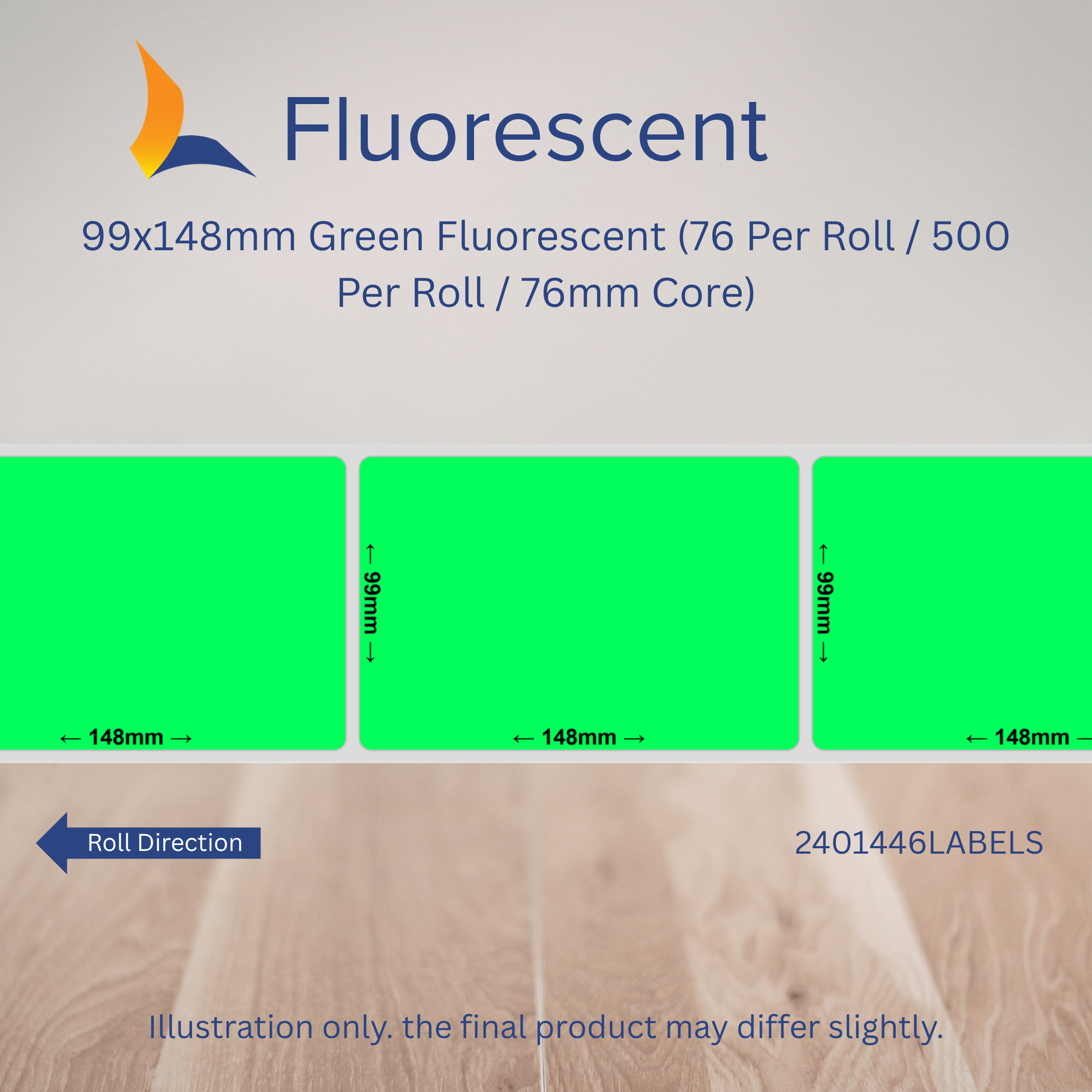 99mm x 148mm Fluorescent Labels