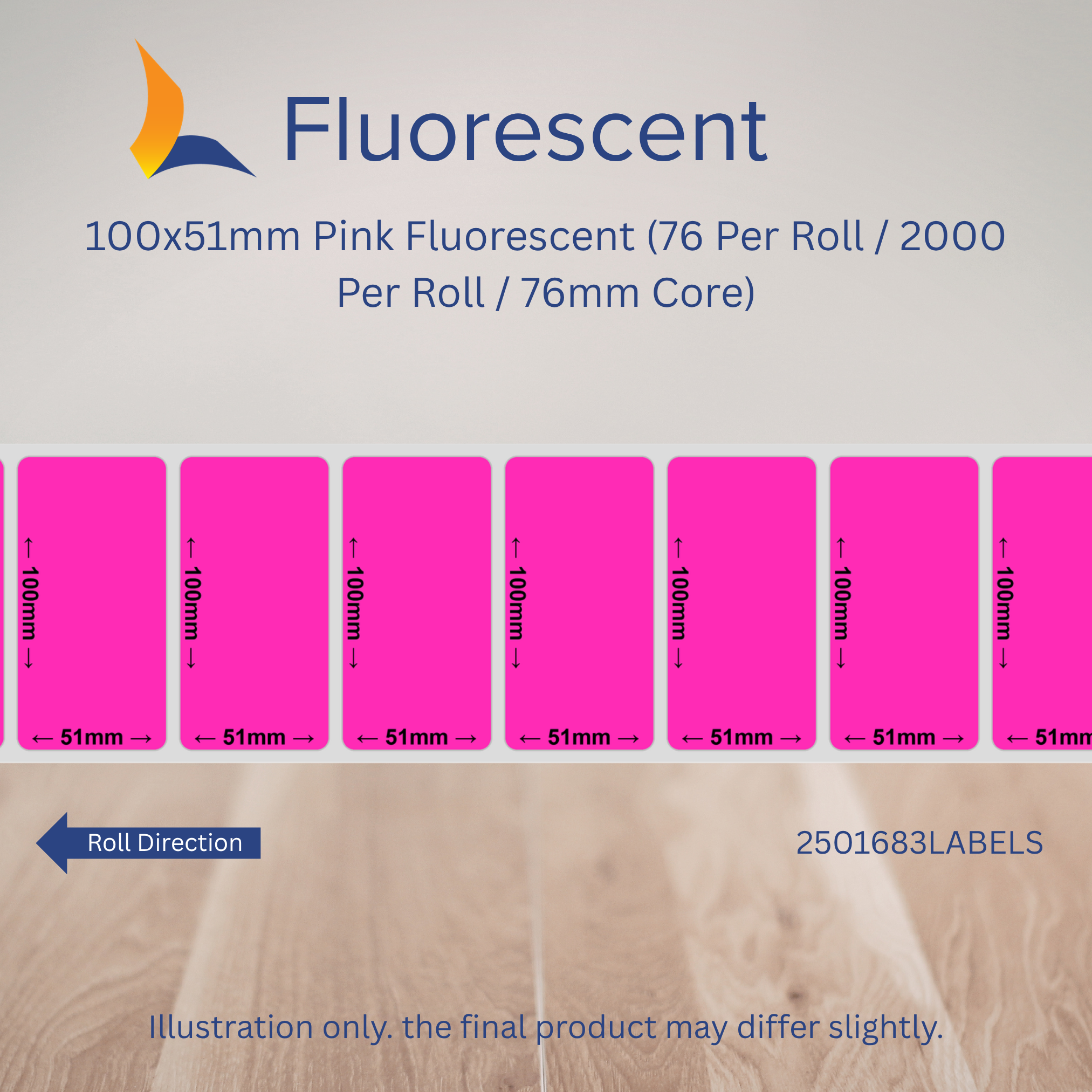 100mm x 51mm Fluorescent Labels