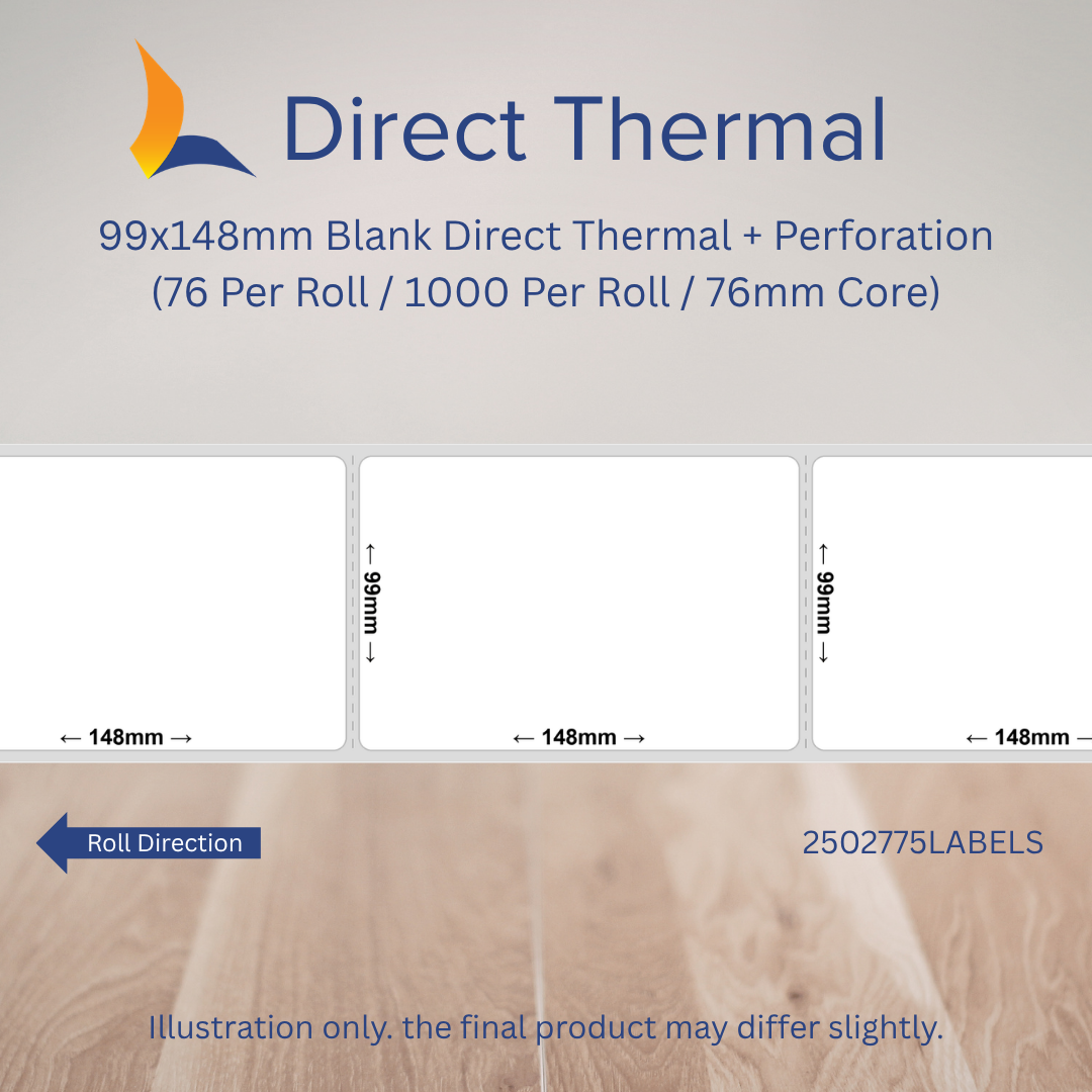100mm x 150mm Direct Thermal Labels