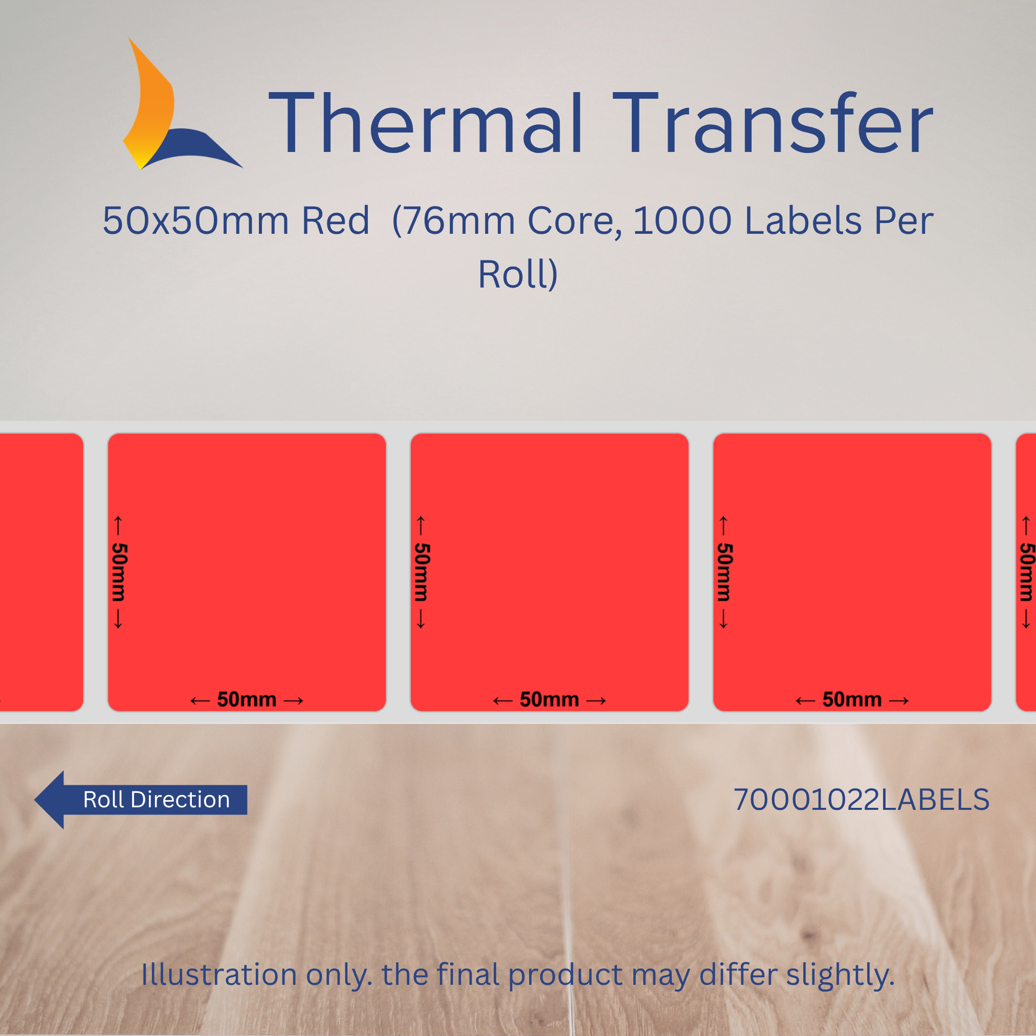 50mm x 50mm Fluorescent Labels