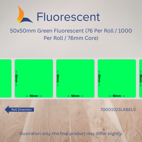50mm x 50mm Fluorescent Labels