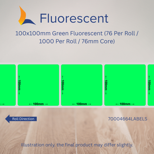 100mm x 100mm Fluorescent Labels
