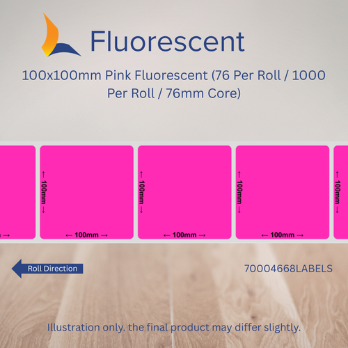 100mm x 100mm Fluorescent Labels