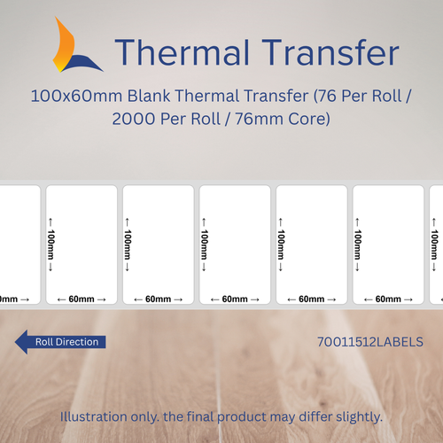 100mm x 60mm Thermal Transfer Labels