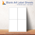 A4 99x139 Labels – 4 per Sheet
