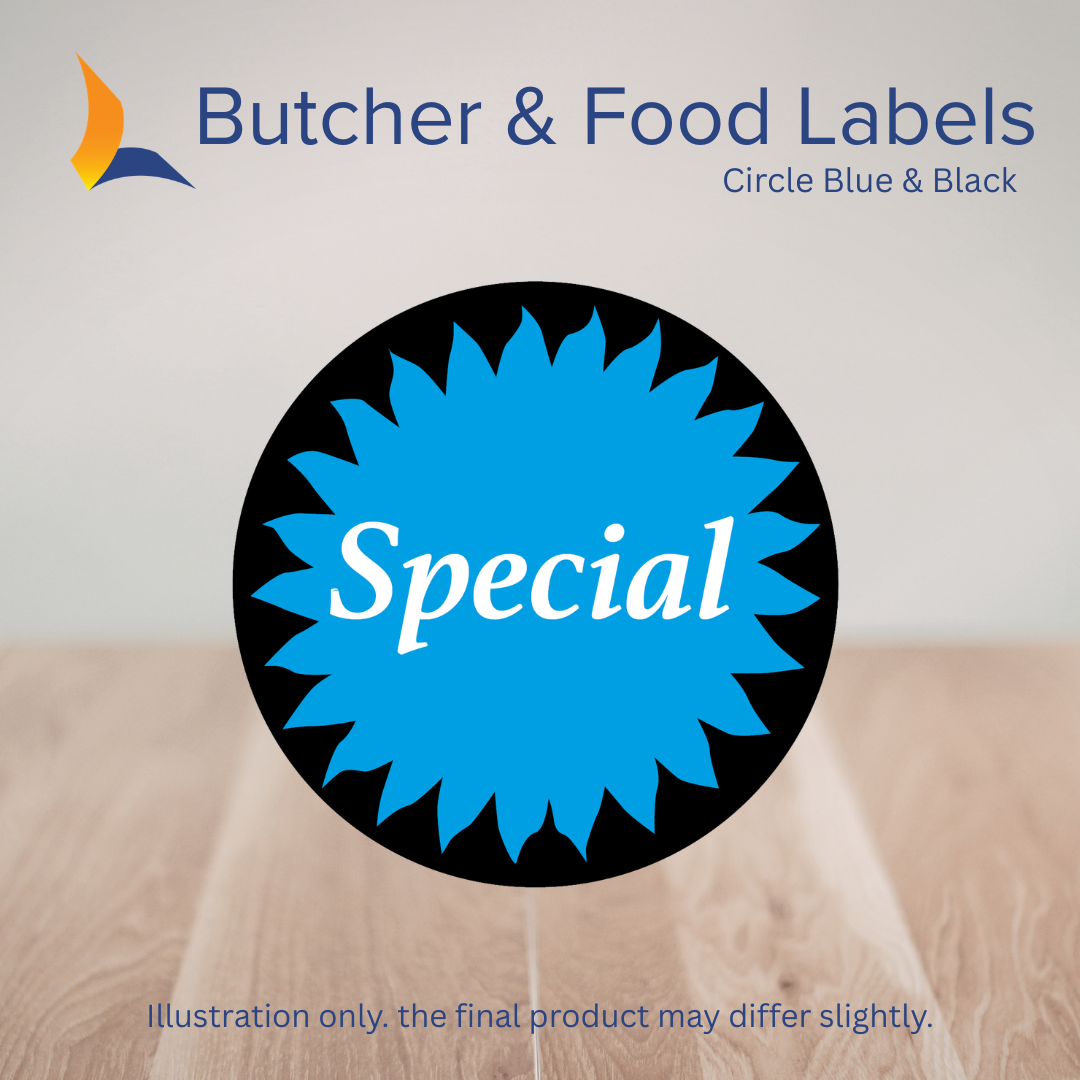 Circle Blue & Black Labels