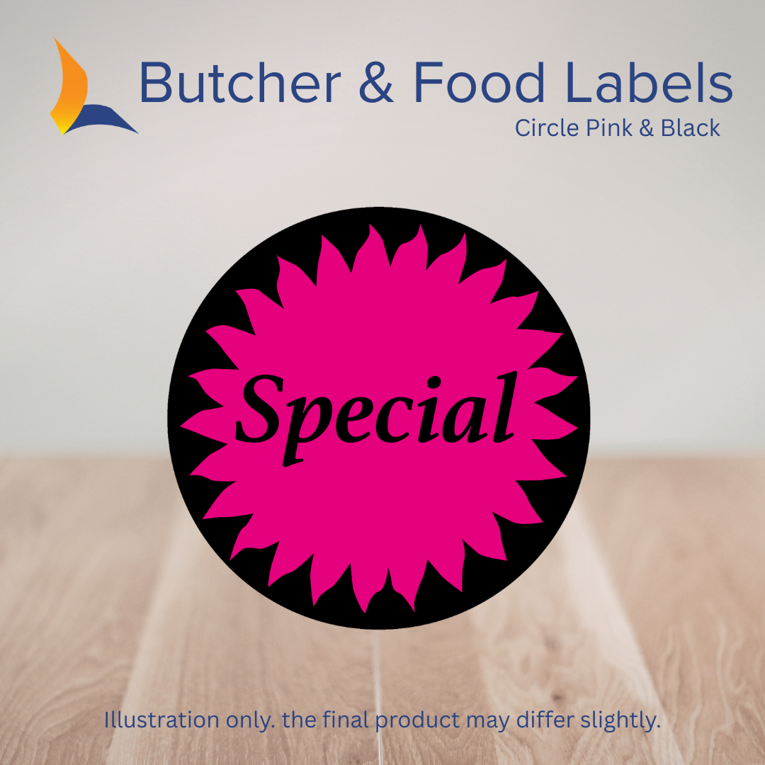 Circle Pink & Black Labels