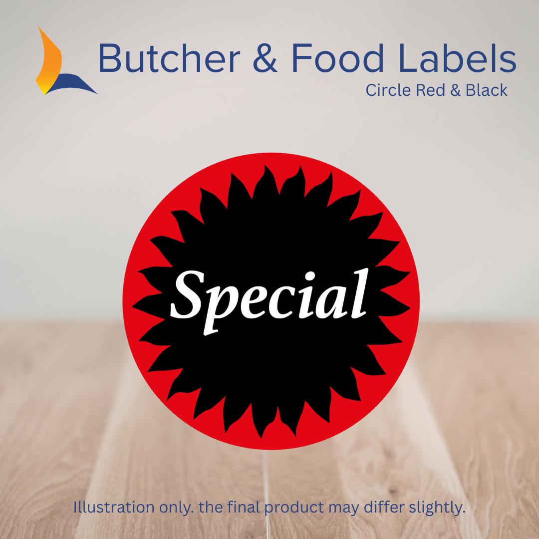 Circle Red & Black Labels