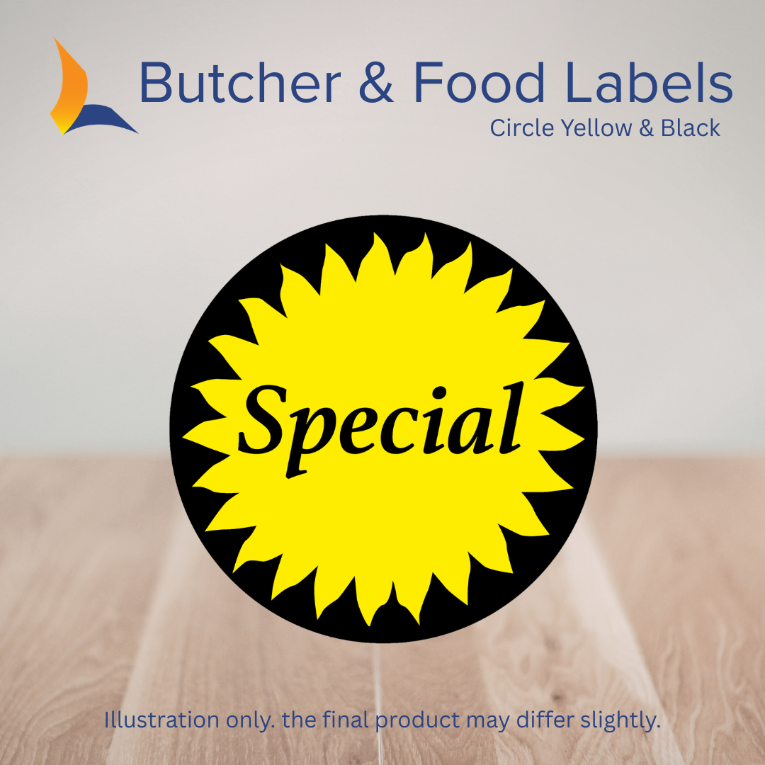 Circle Yellow & Black Labels