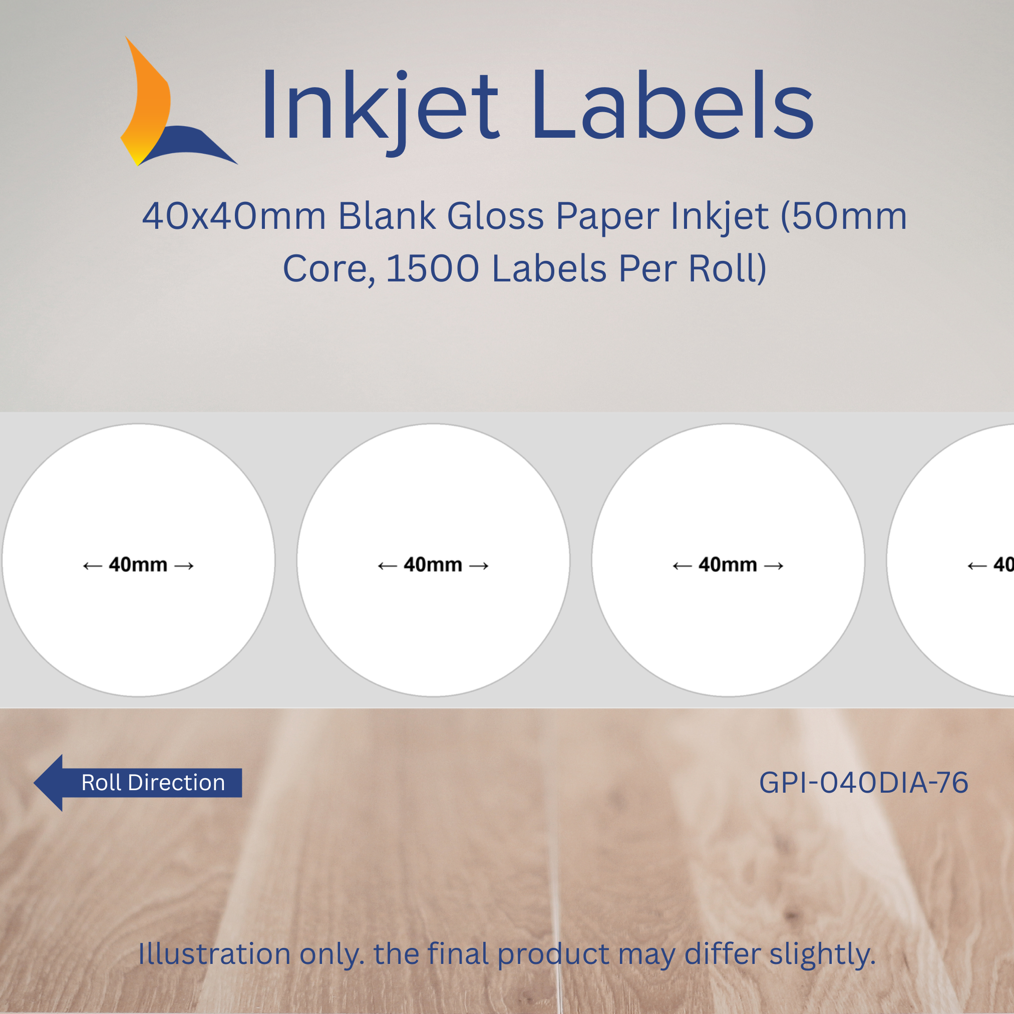 40x40mm Blank Inkjet Labels