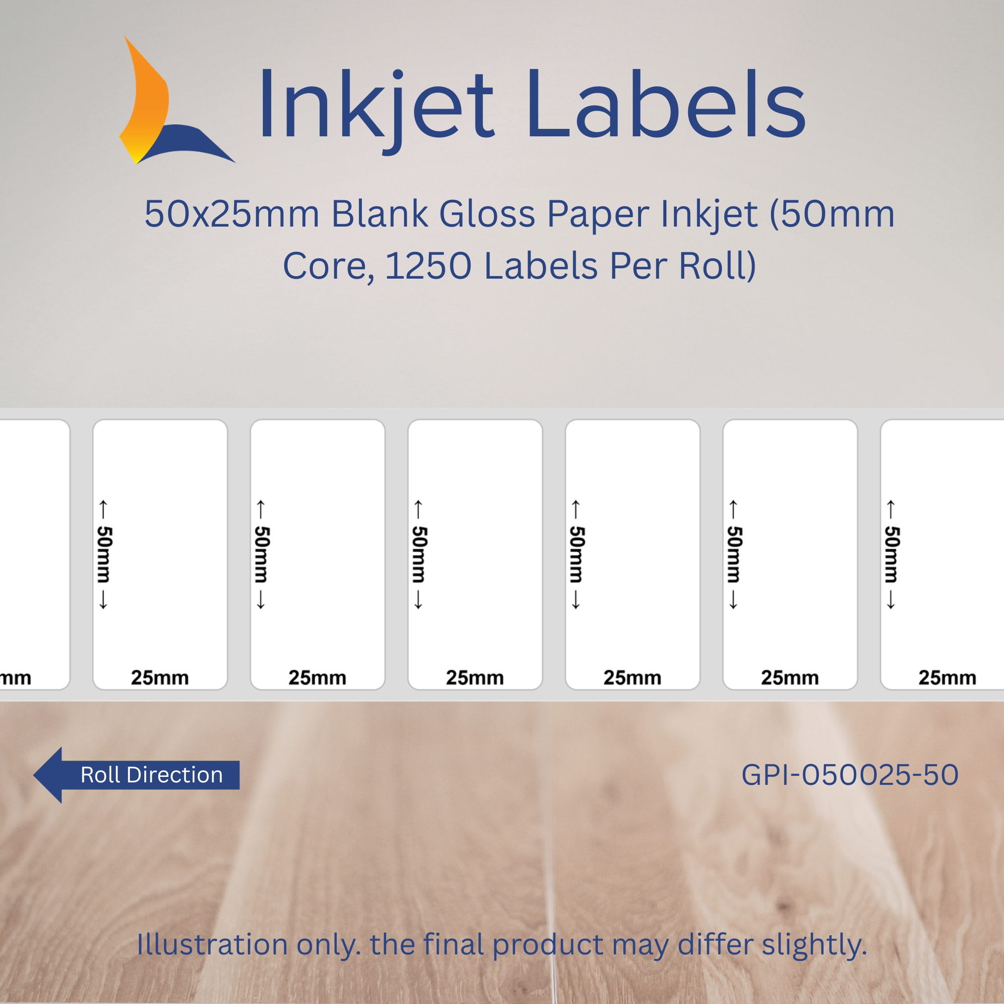 50x25mm Blank Inkjet Labels