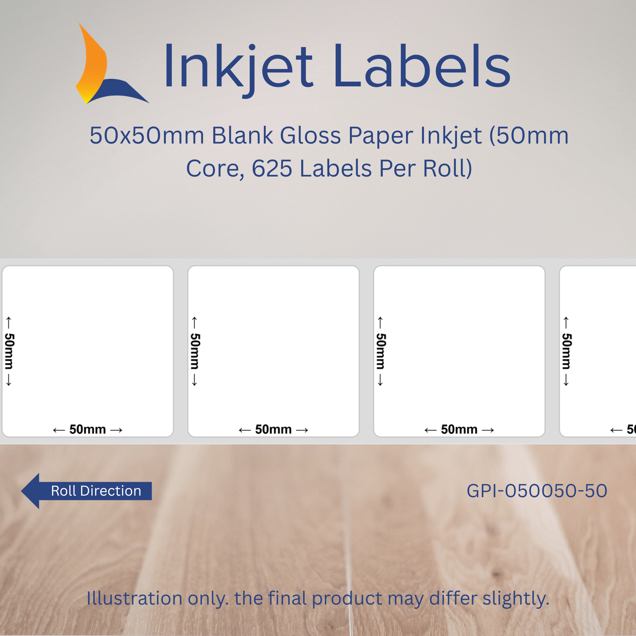 50x50mm Blank Inkjet Labels