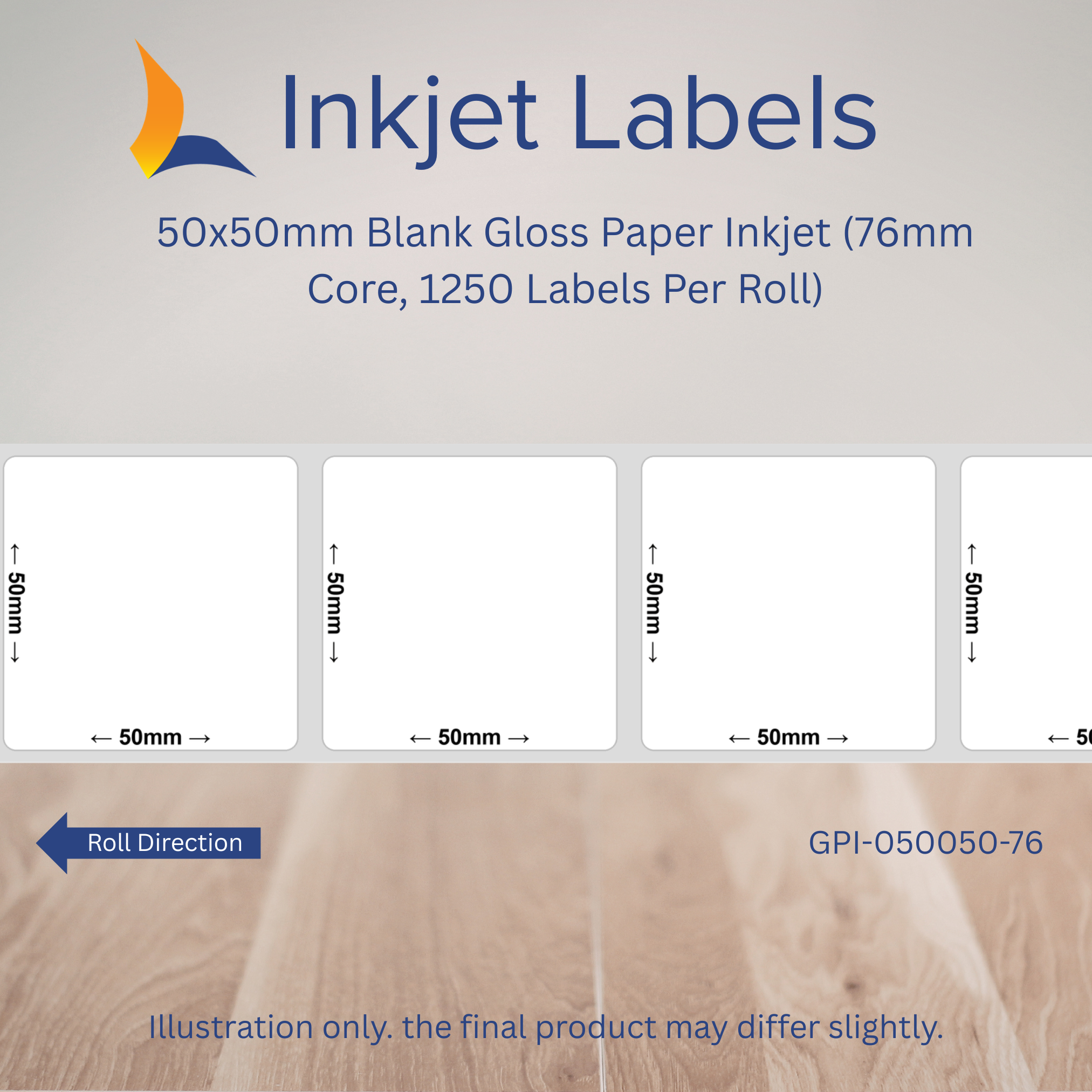 50x50mm Blank Inkjet Labels