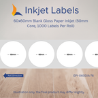 60x60mm Blank Inkjet Labels