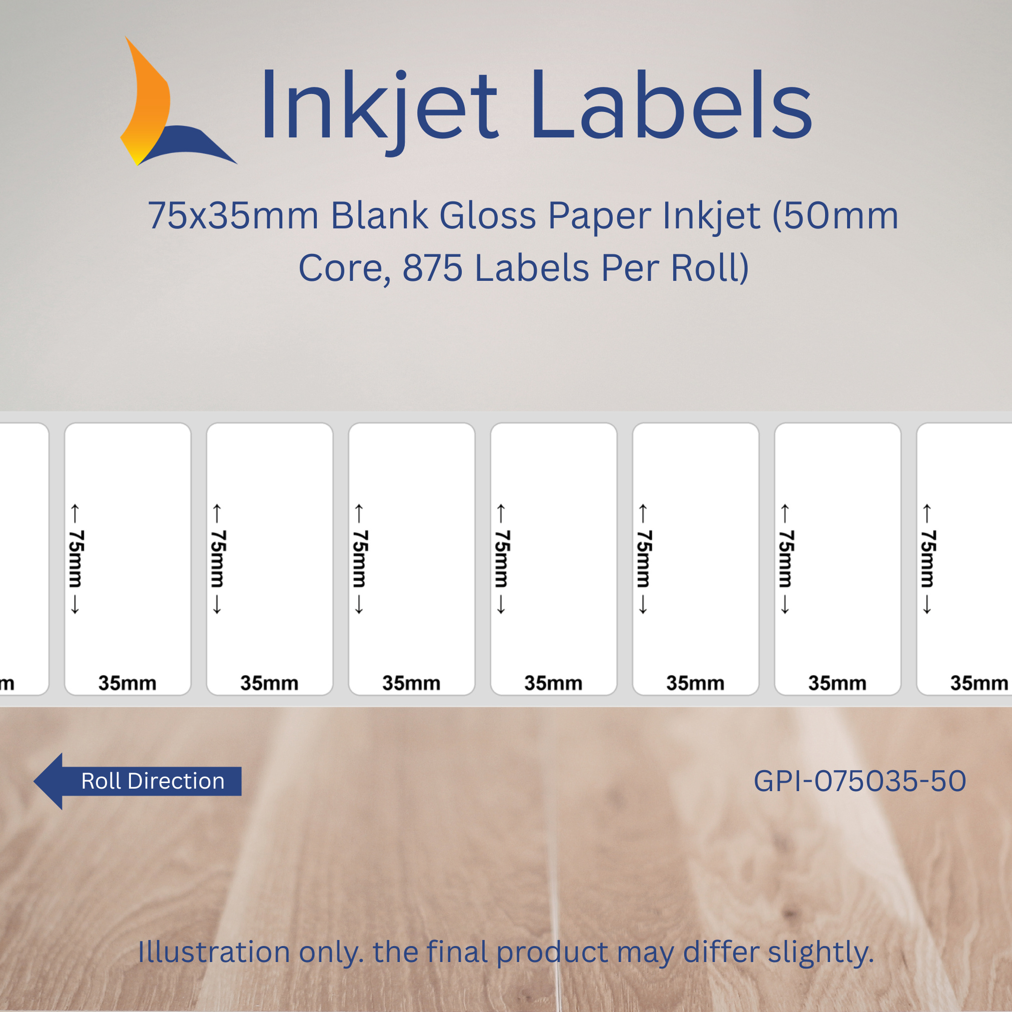 75x35mm Blank Inkjet Labels