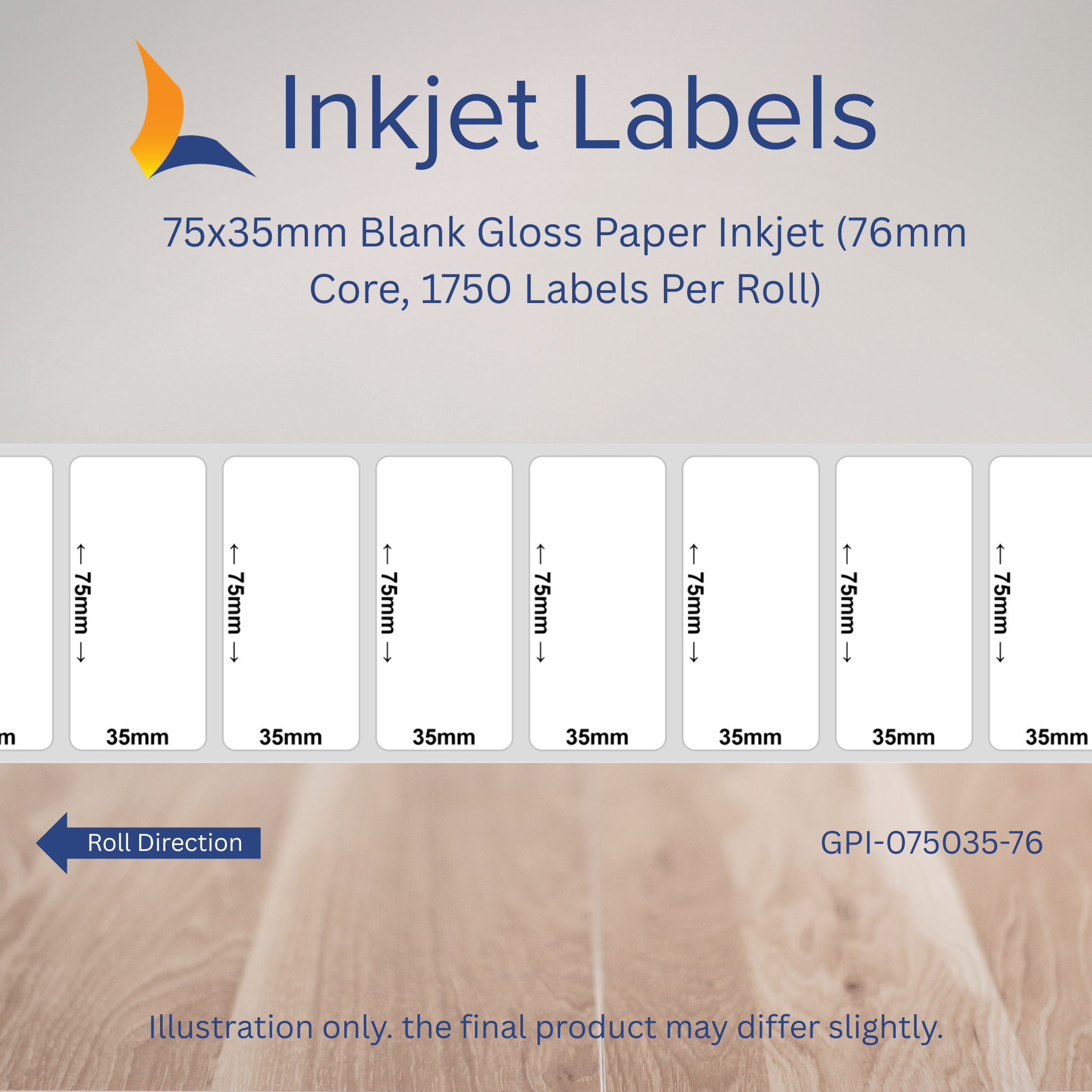 75x35mm Blank Inkjet Labels