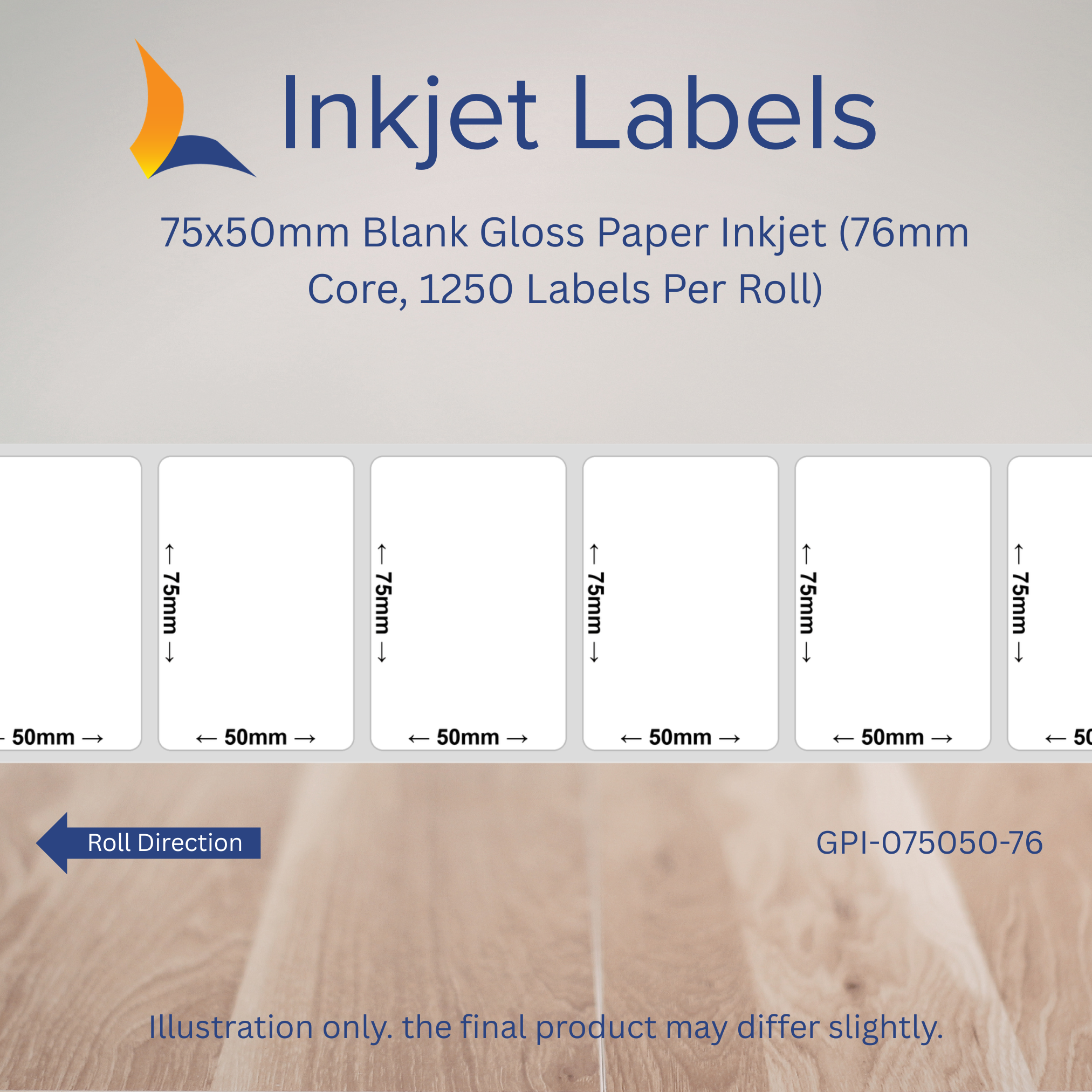 75x50mm Blank Inkjet Labels
