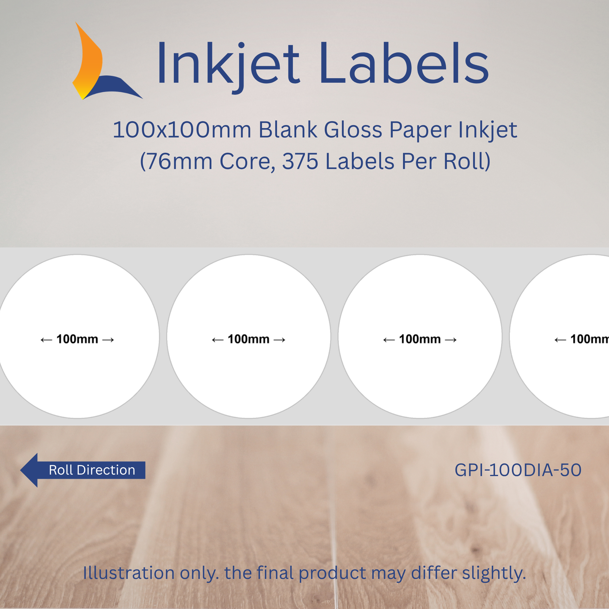 100x100mm Blank Inkjet Labels