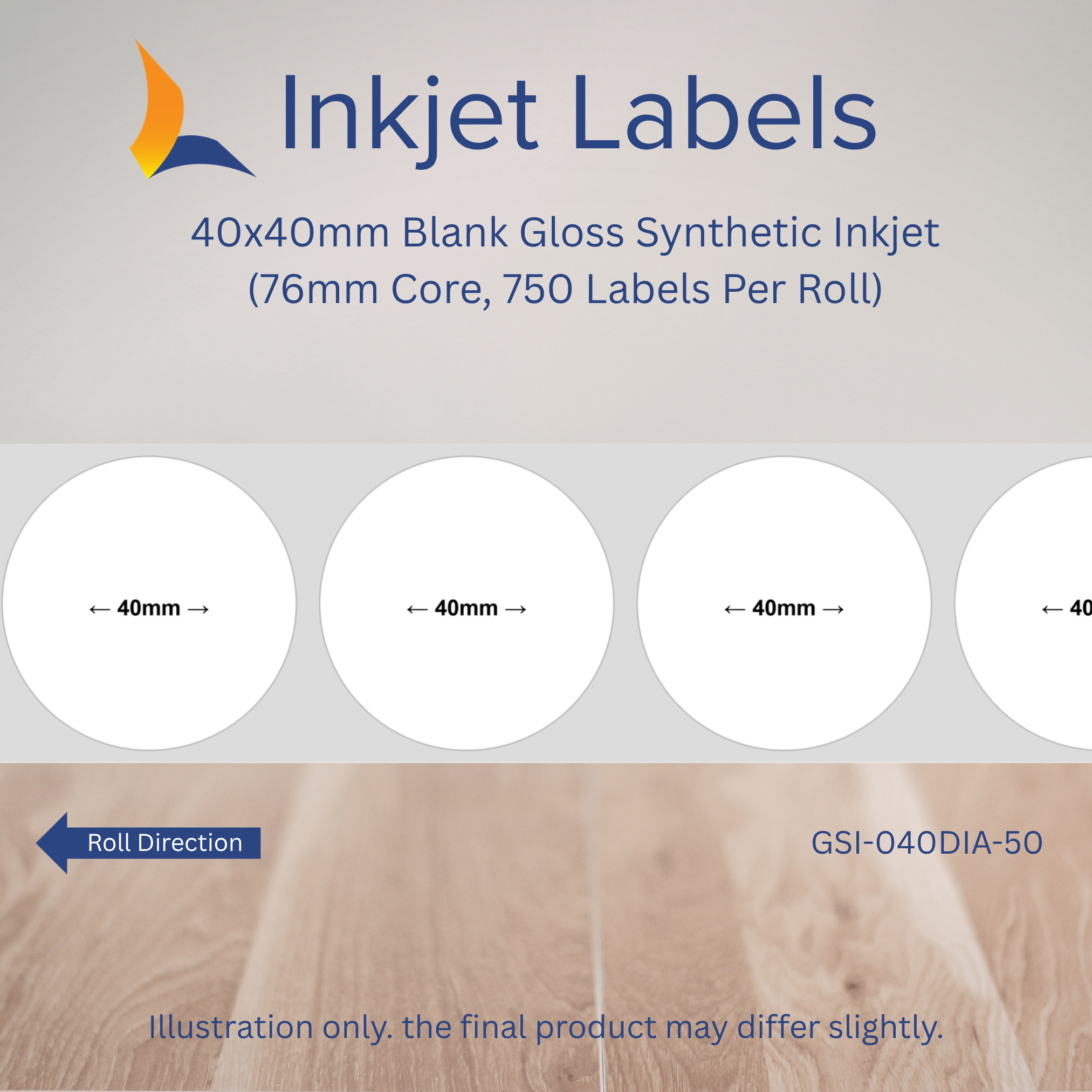 40x40mm Blank Inkjet Labels