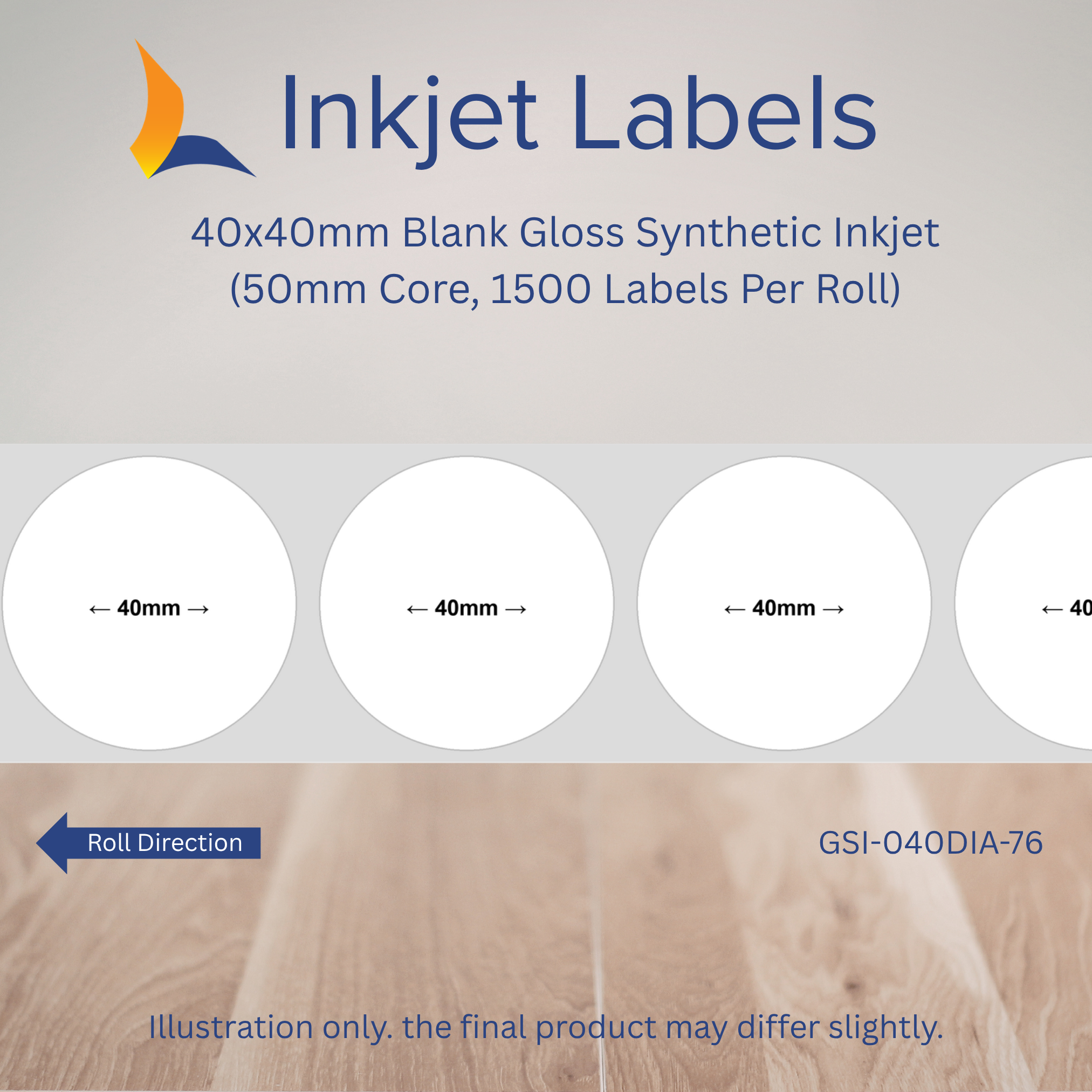 40x40mm Blank Inkjet Labels