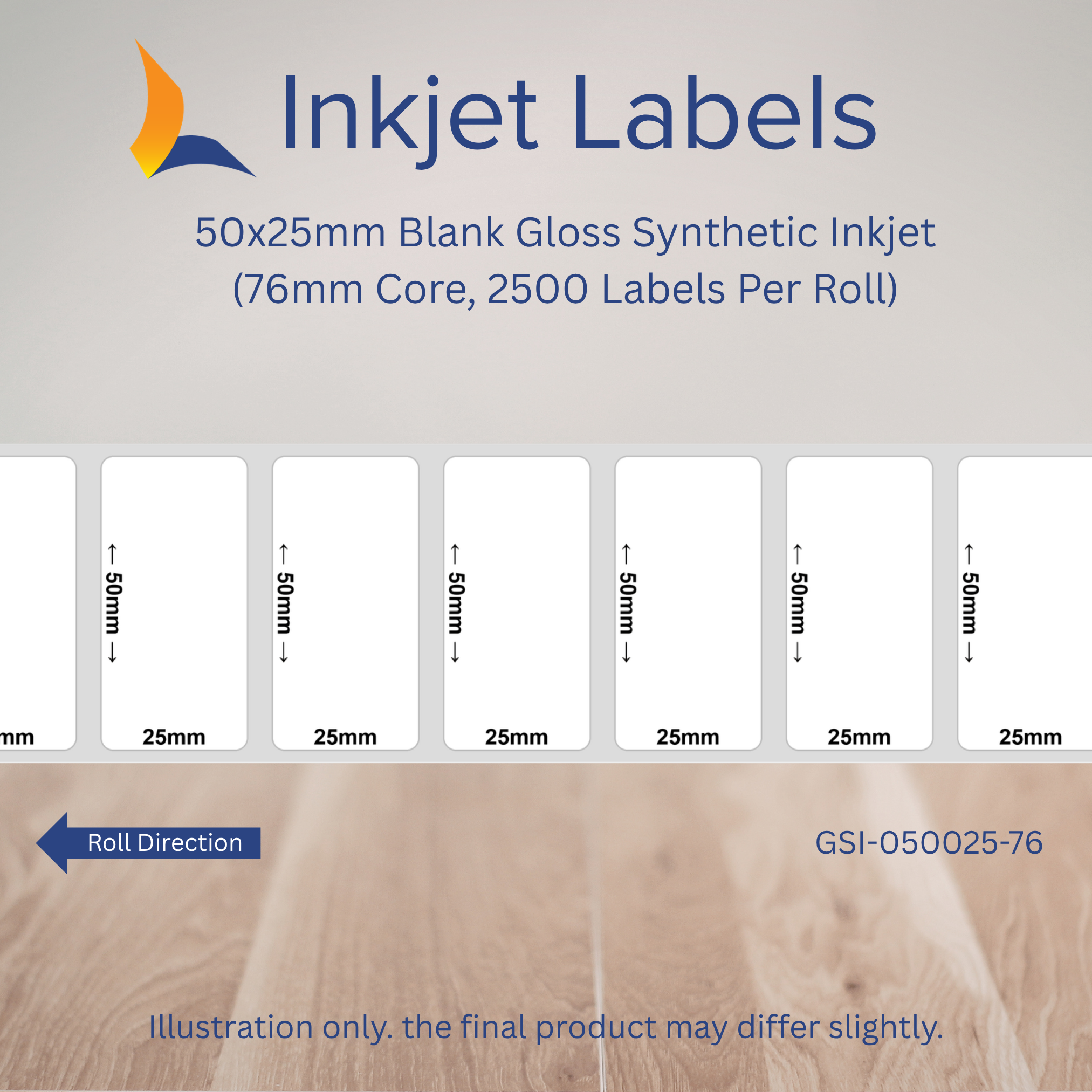 50x25mm Blank Inkjet Labels