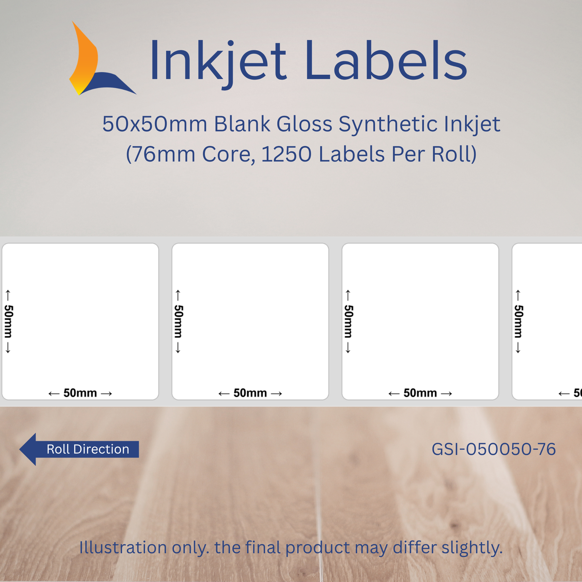 50x50mm Blank Inkjet Labels