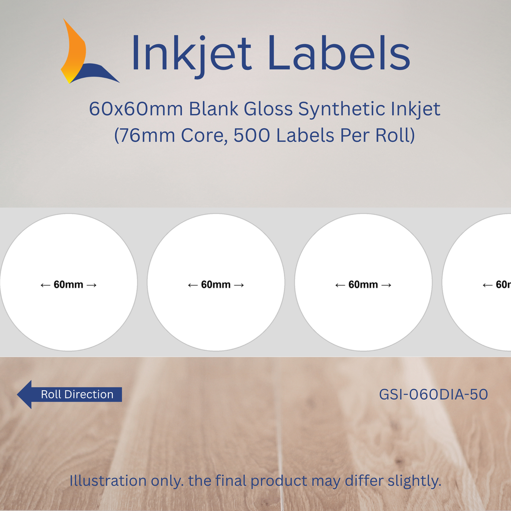60x60mm Blank Inkjet Labels