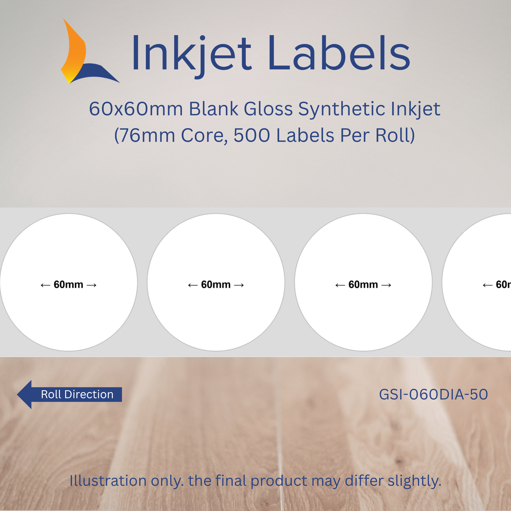 60x60mm Blank Inkjet Labels