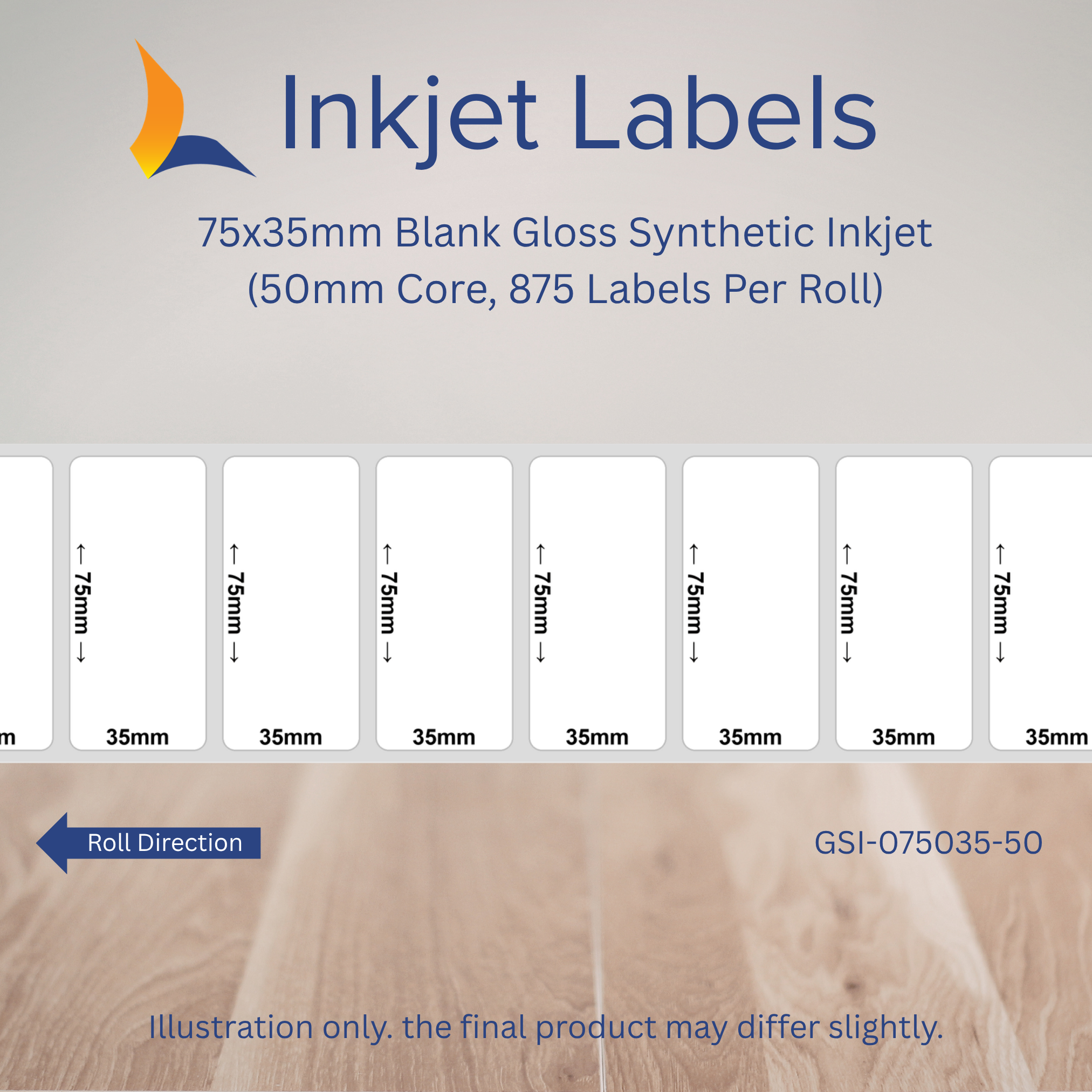 75x35mm Blank Inkjet Labels