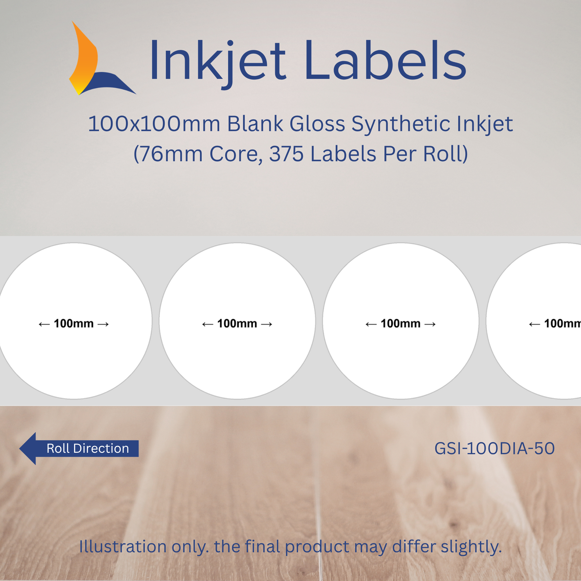 100x100mm Blank Inkjet Labels