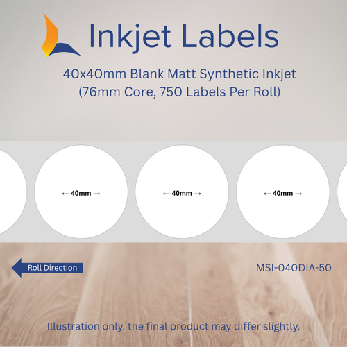 40x40mm Blank Inkjet Labels