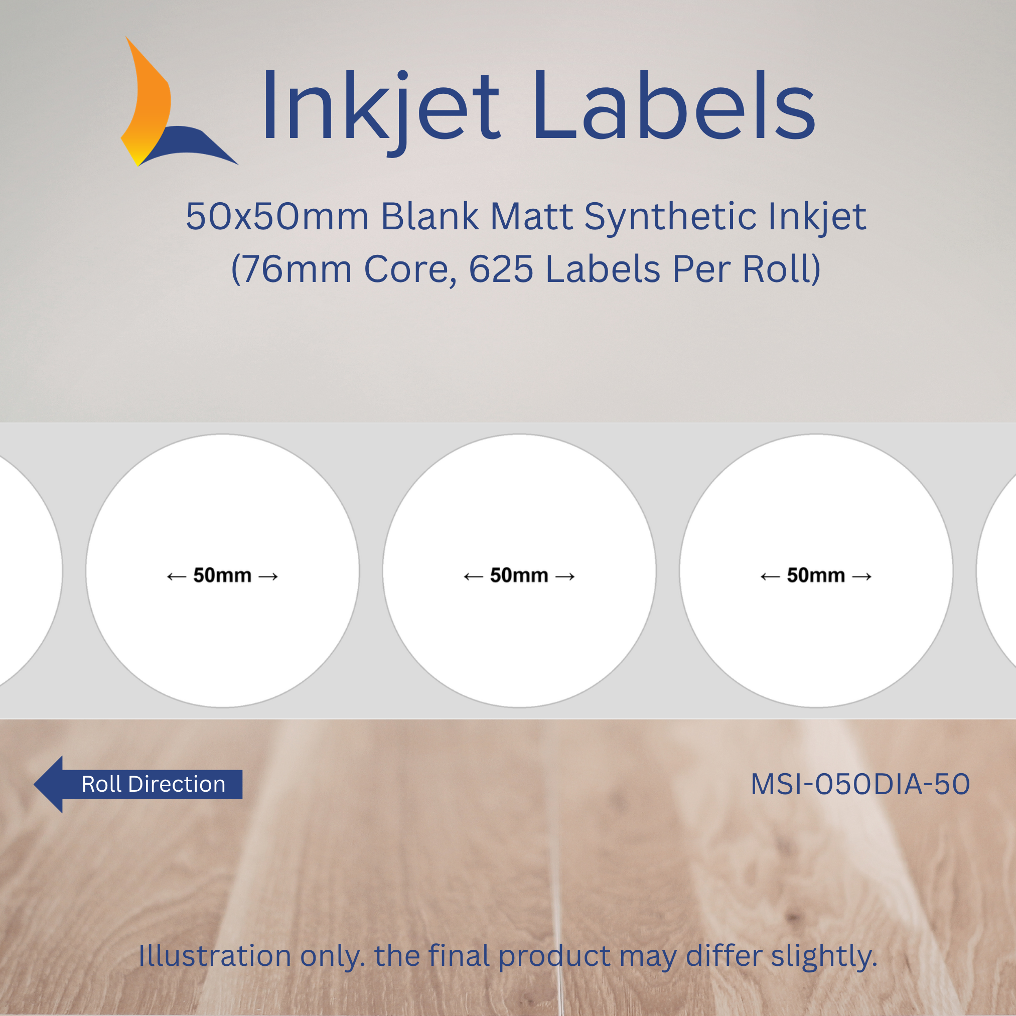 50x50mm Blank Inkjet Labels