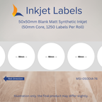 50x50mm Blank Inkjet Labels