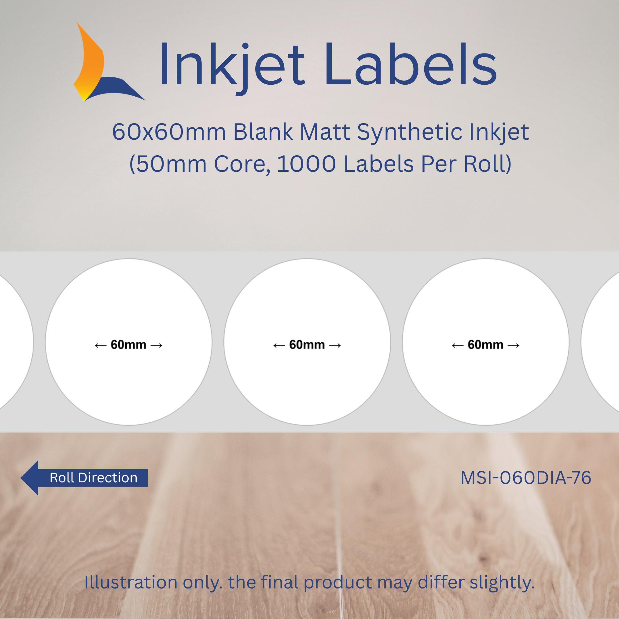 60x60mm Blank Inkjet Labels