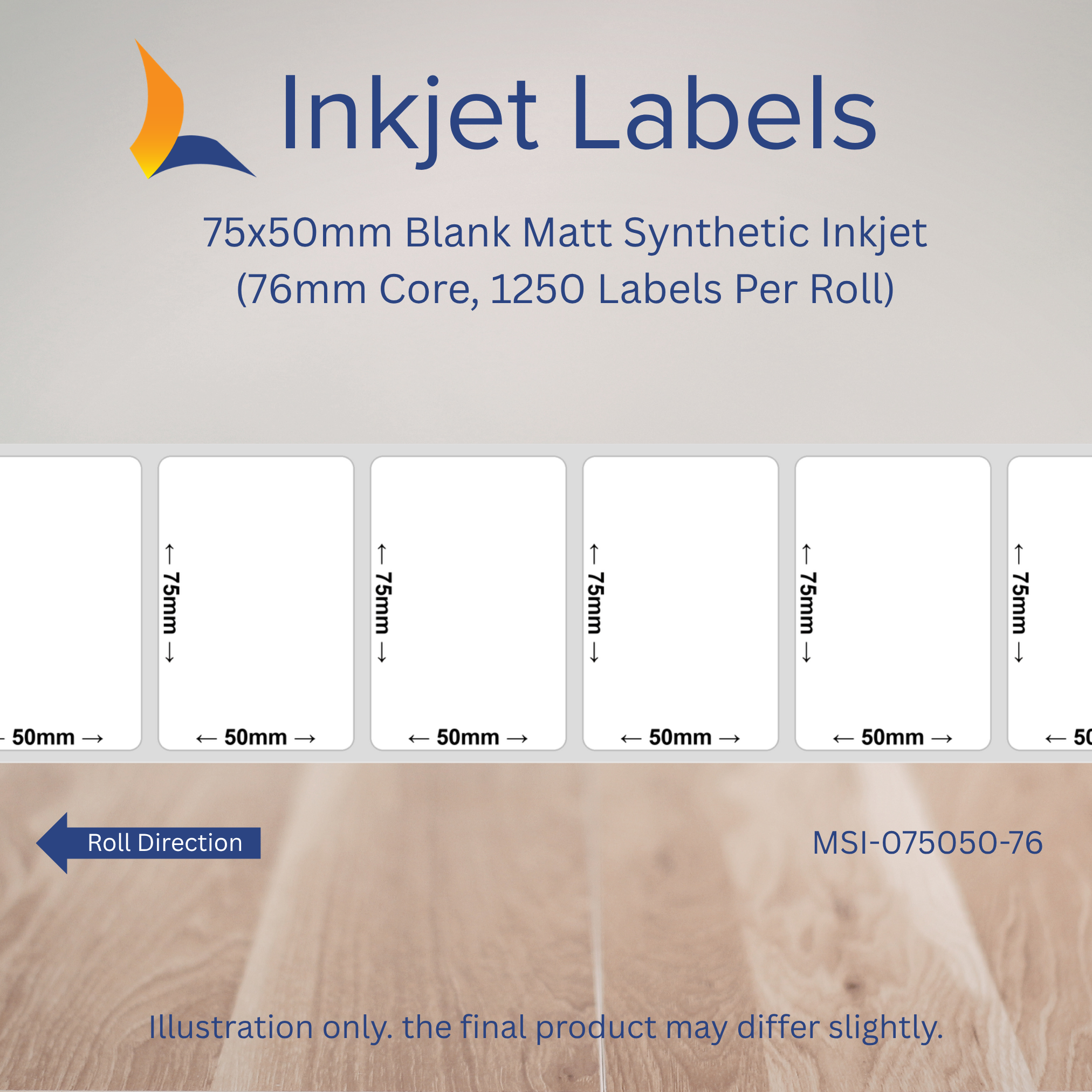 75x50mm Blank Inkjet Labels