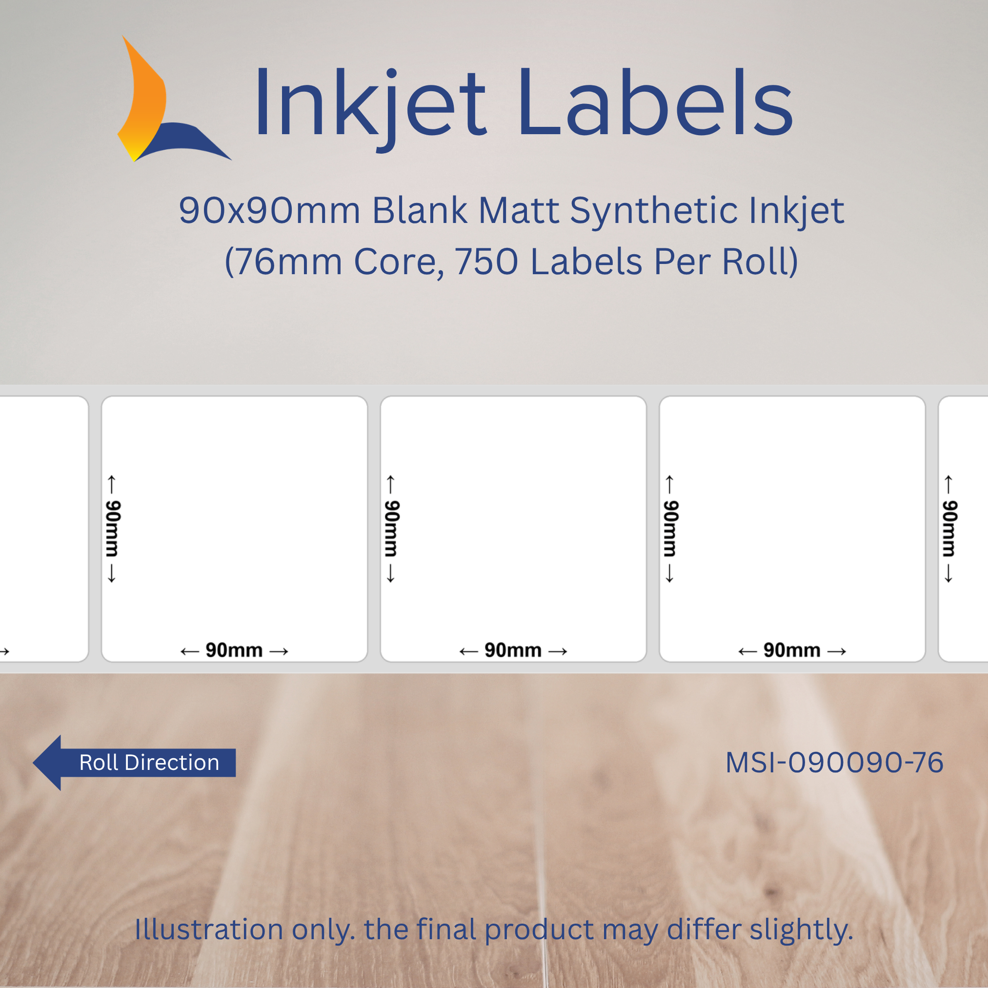 90x90mm Blank Inkjet Labels