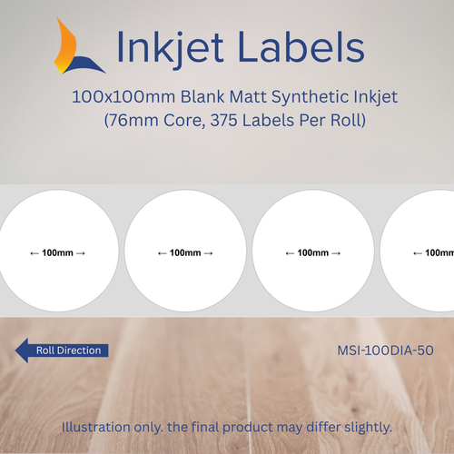 100x100mm Blank Inkjet Labels