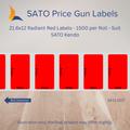 21.6x12 Radiant Red Labels - 1500 per Roll - Suit SATO Kendo