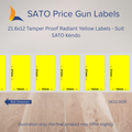 21.6x12 Tamper Proof Radiant Yellow Labels - Suit SATO Kendo