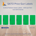 21.6x12 Radiant Green Labels - 1500 per Roll - Suit SATO Kendo